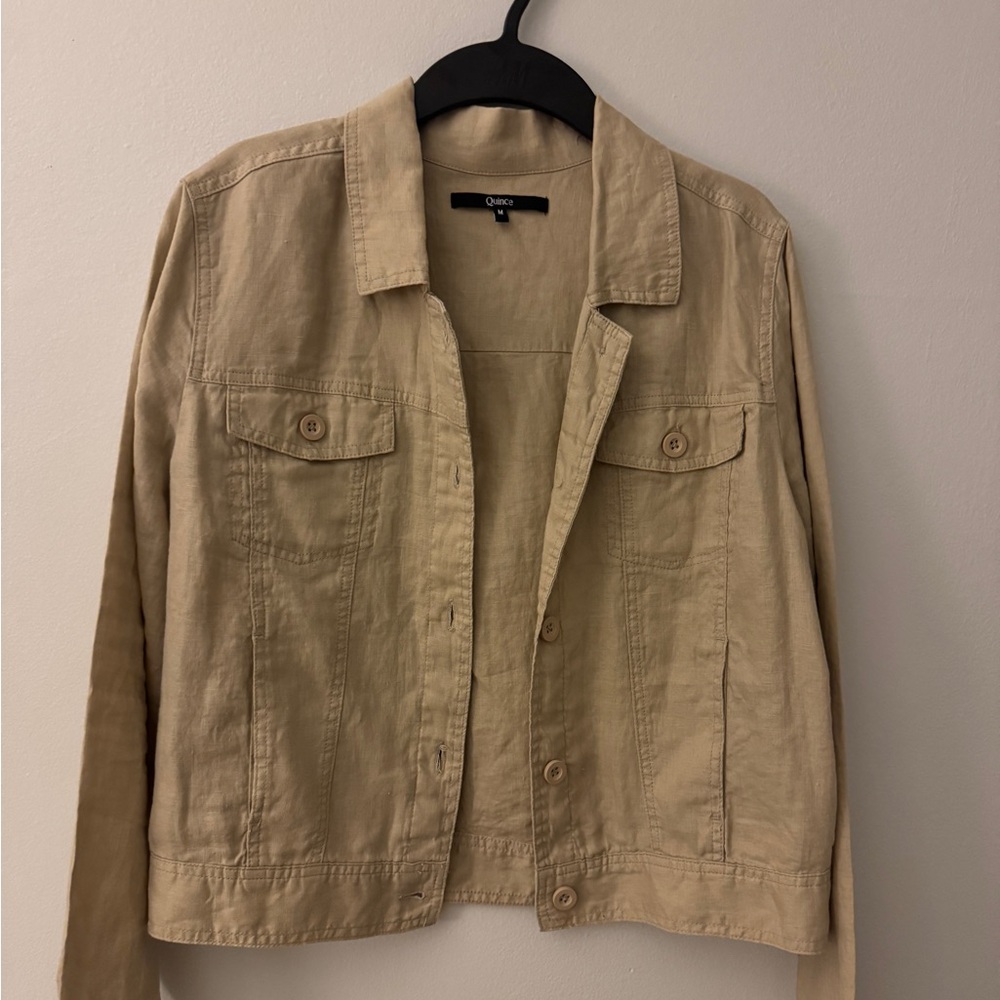 Quince Tan Linen Utility Jacket